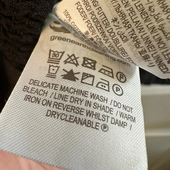 NWT! BODEN Halter Neck Cut Out Linen Crop Top US 12 Black Poof Sleeves Tie CUTE - Picture 13 of 15